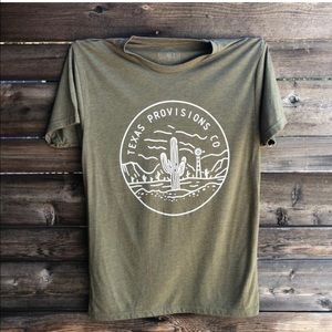 Texas Provisions Co shirt in military green brown for sale online still for $25